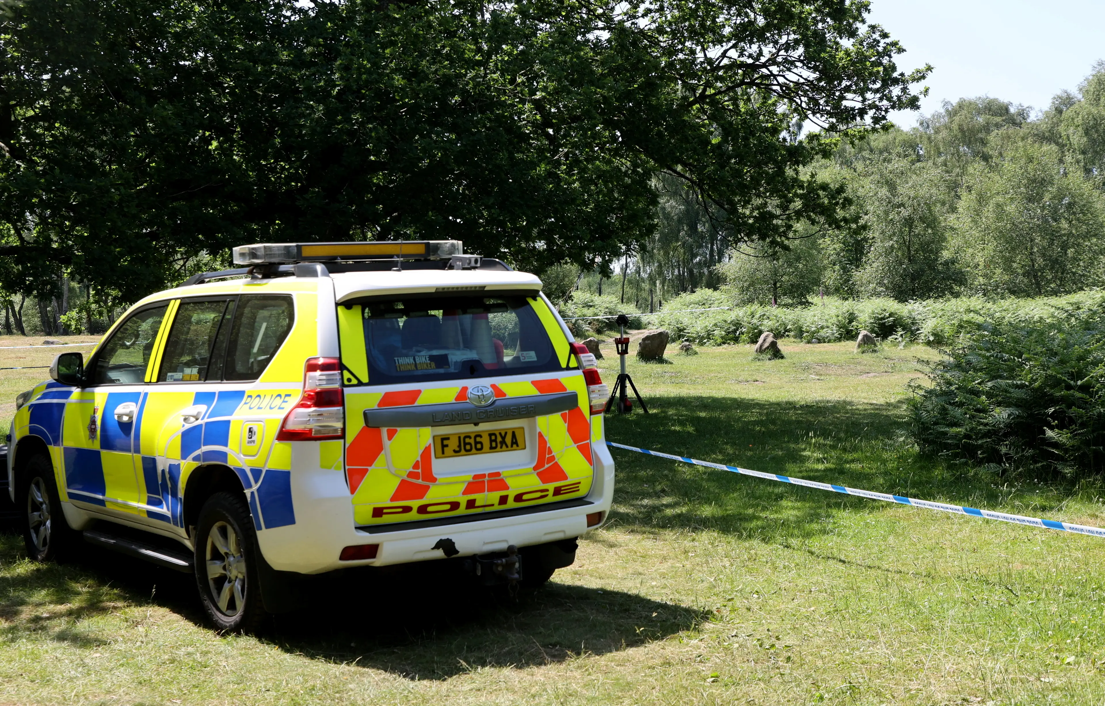 A police cordon was put in place while officers carried out investigations (SWNS)