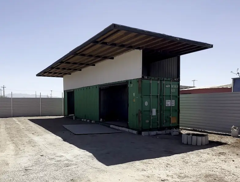 The couple bought their shipping container for $2,500 (SWNS)