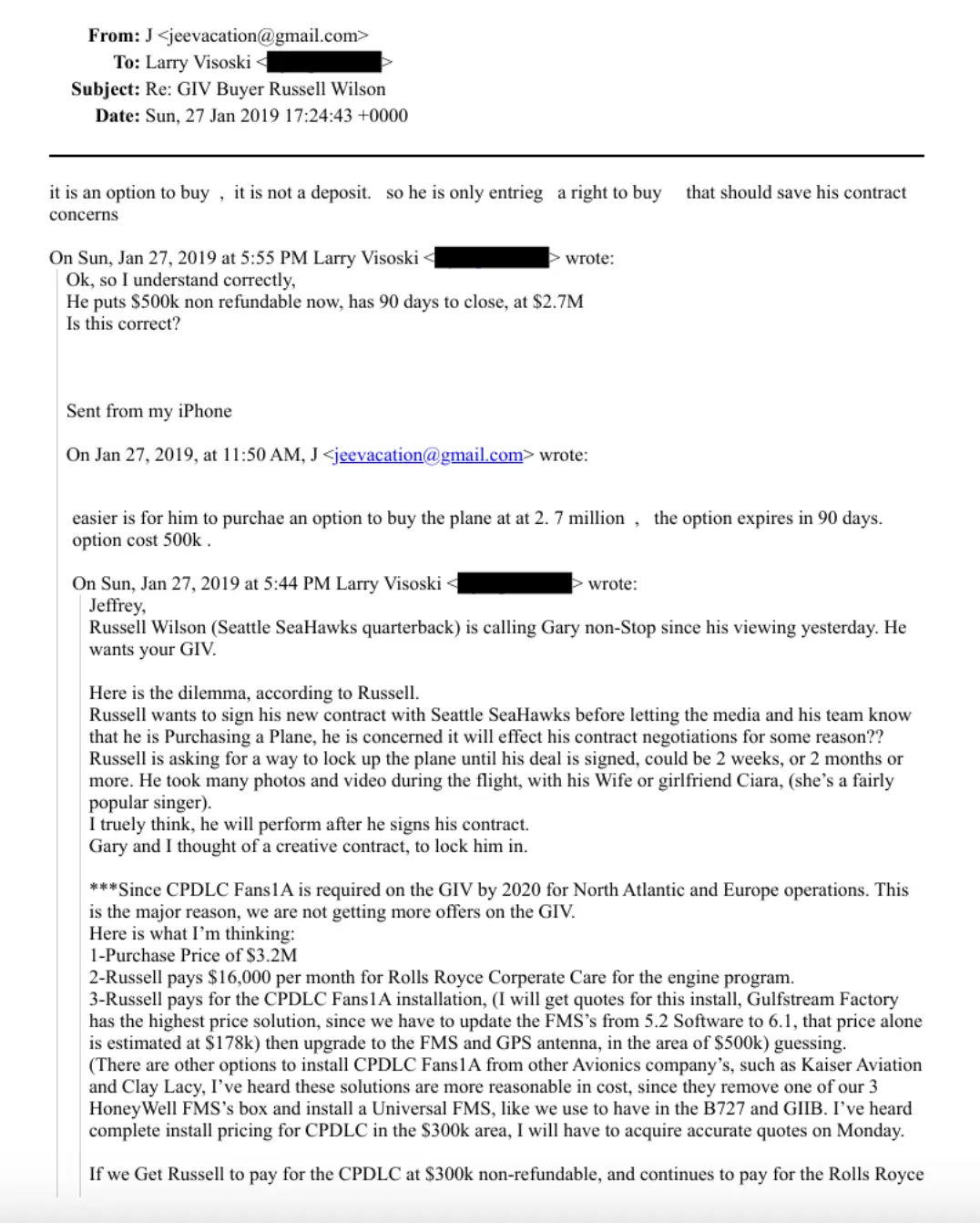 Wilson allegedly expressed interest in buying a plane from Epstein's personal pilot Larry Visoski (DOJ)