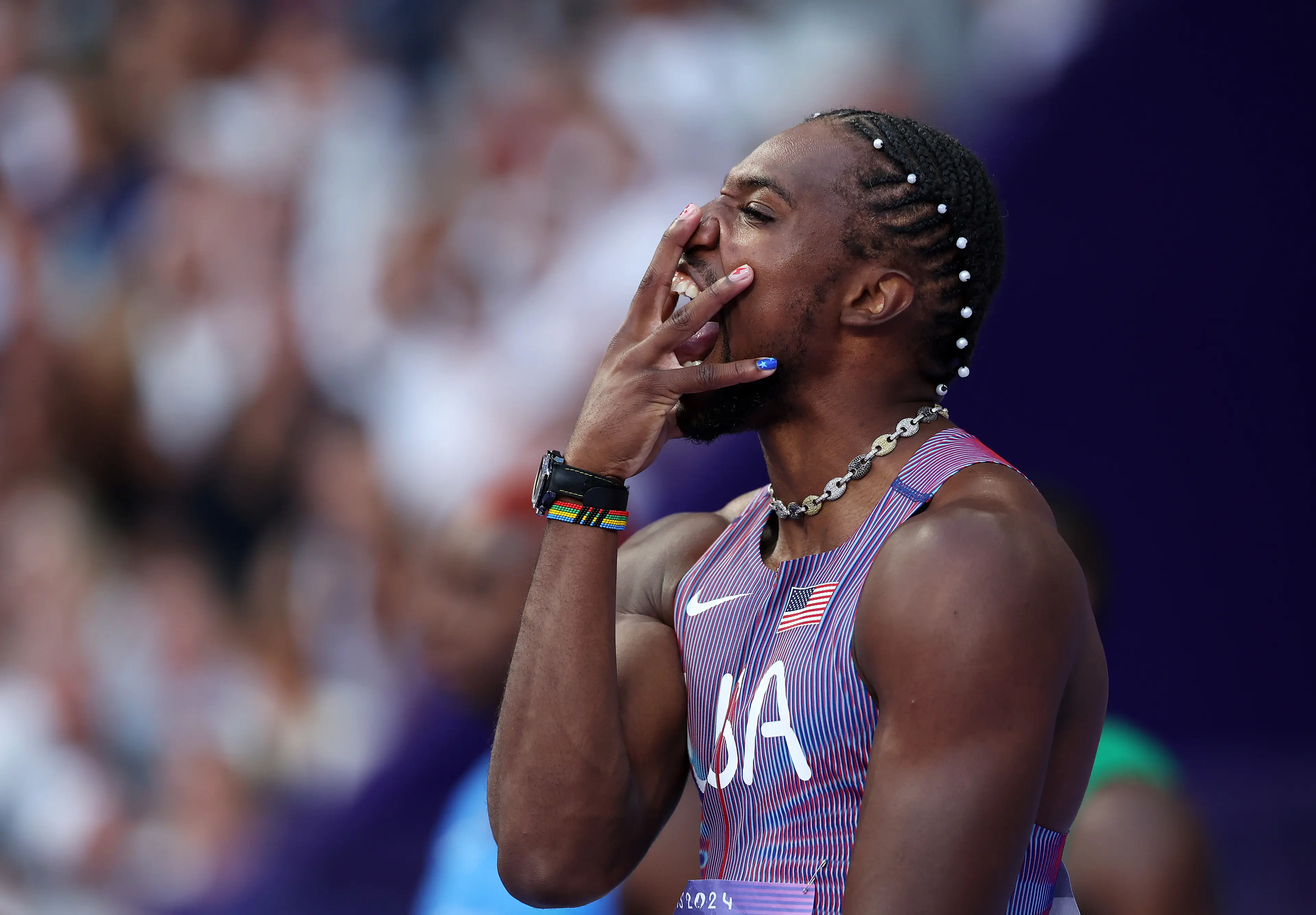 Lyles took the gold in the 100m. (Cameron Spencer/Getty Images)