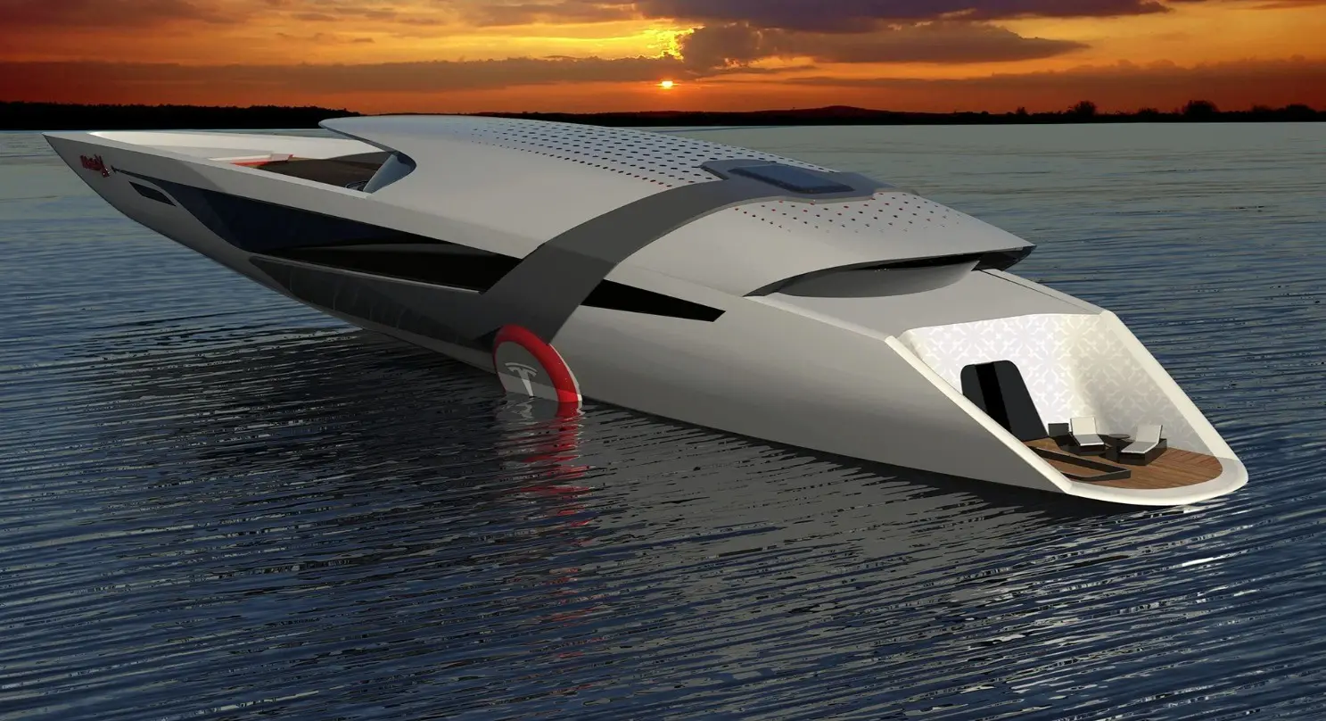 The all-electric superyacht would set you back $700 million (Render/Dhruv Prasad)