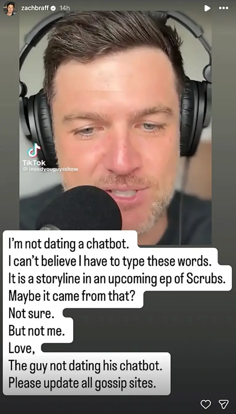 Braff quashed the rumors (Instagram/@zachbraff)