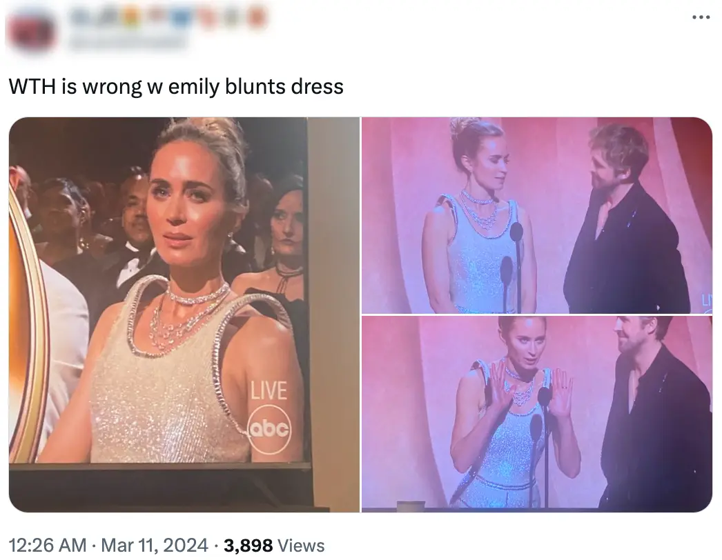 Fans were quick to comment on the dress.