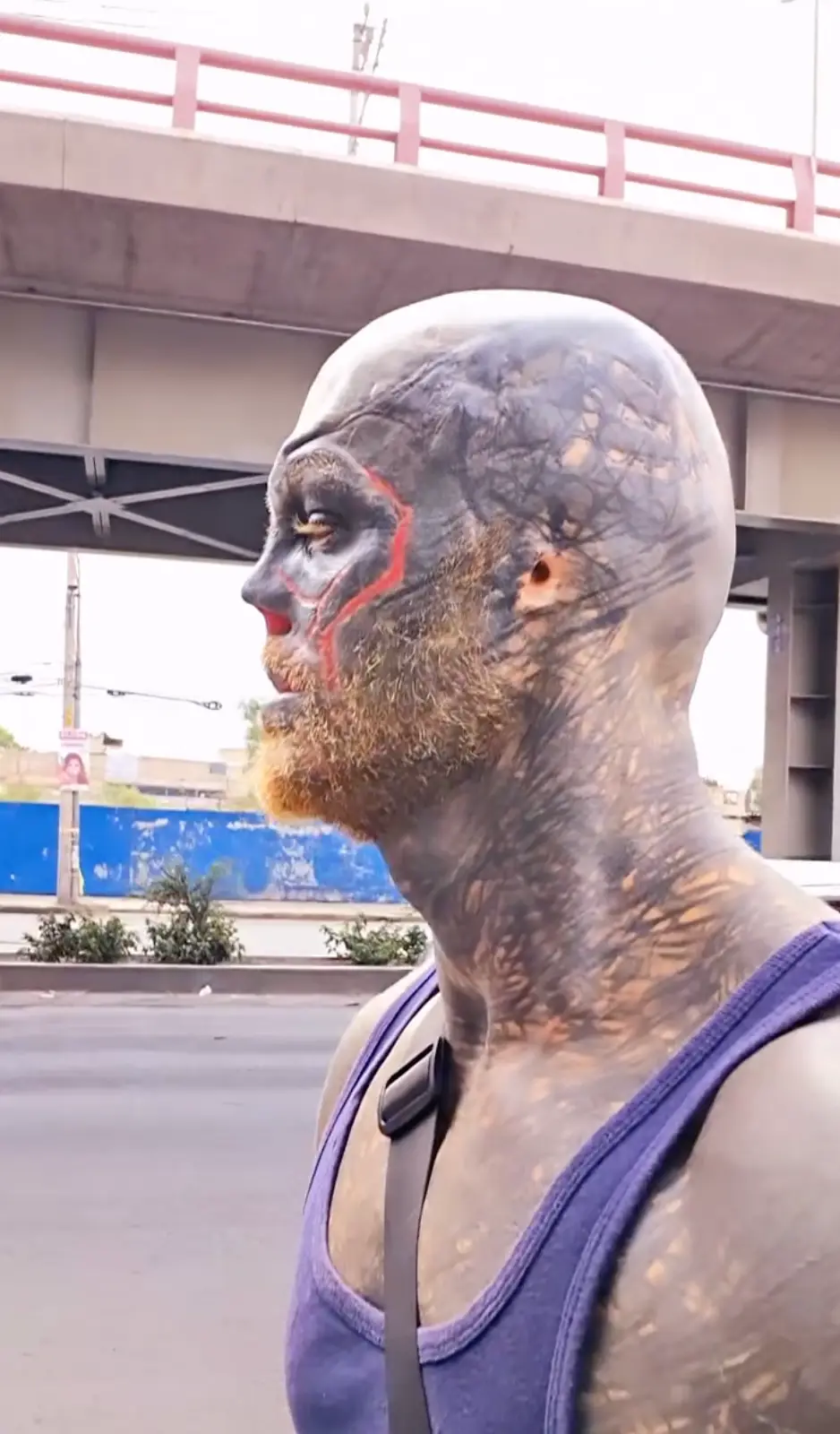 Anthony has spoken about the daily struggles he faces thanks to his appearance (Instagram/@the_black_alien_project)