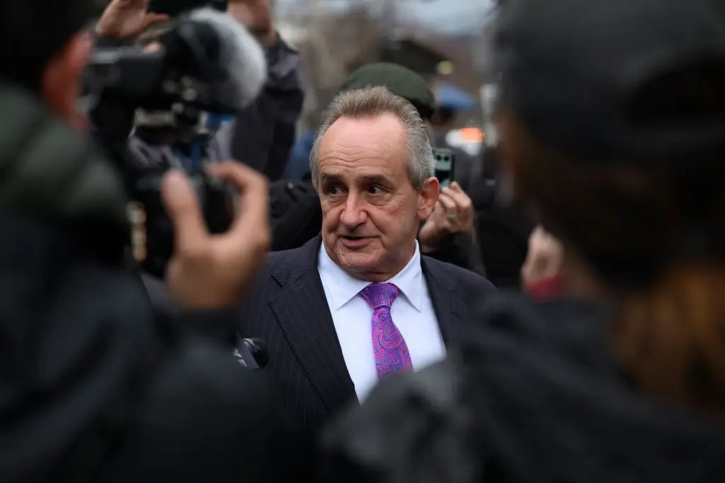 Thomas Dickey spoke to reporters outside the court (Jeff Swensen/Getty Images)