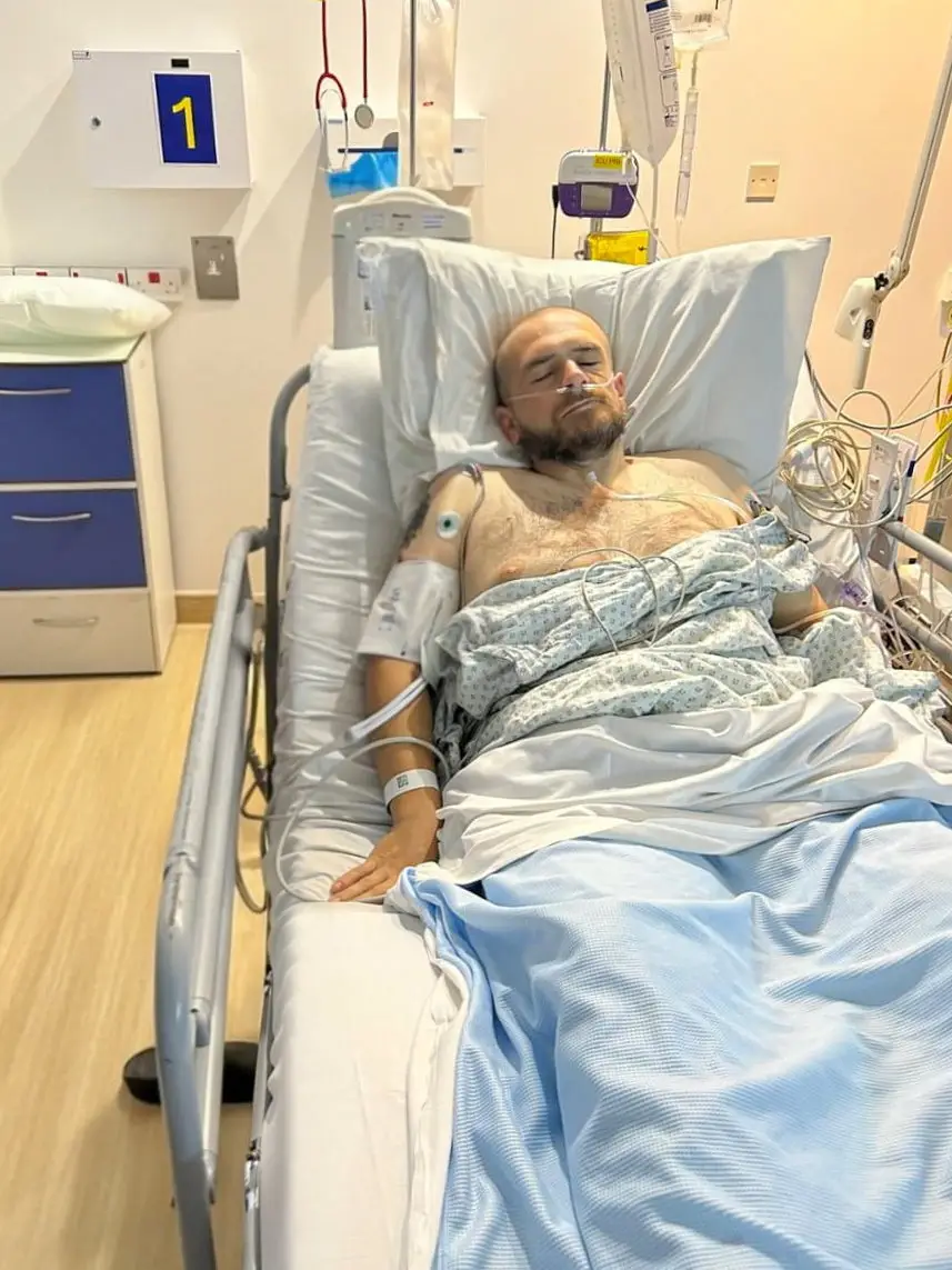 Rob underwent a seven-and-a-half-hour operation to remove his kidney and tumour (SWNS)