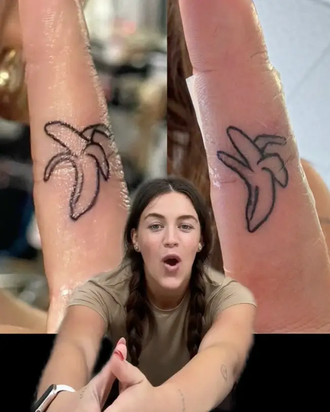 Armstrong's initial tattoo, and what the artist did after she wanted a touch up after it faded (TikTok/ @marieaarm)