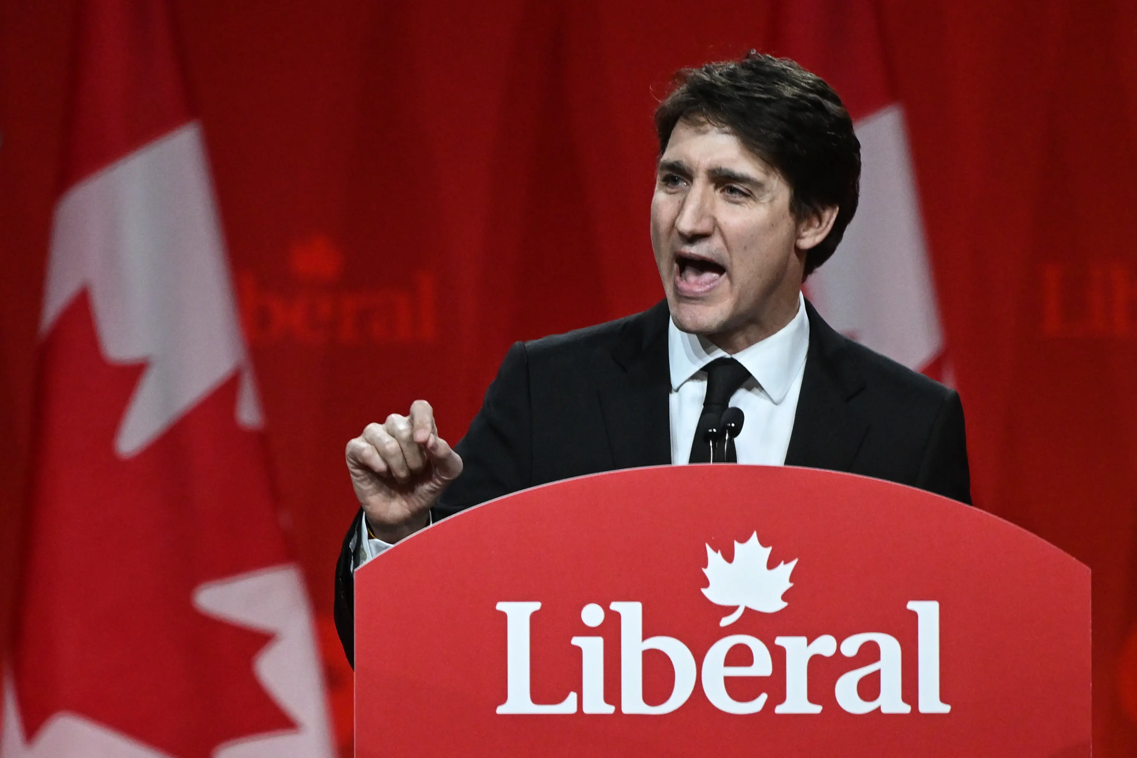 Justin Trudeau got emotional in his final speech as PM (Artur Widak/NurPhoto via Getty Images)