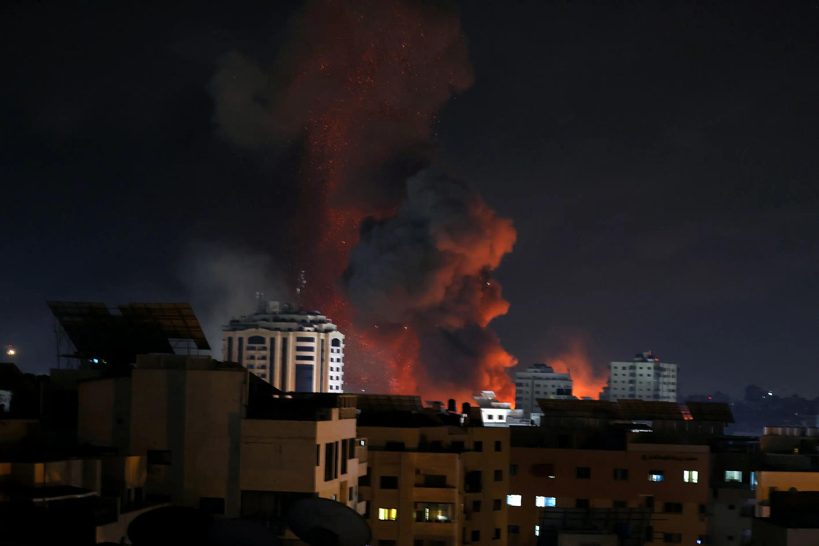 Israeli airstrikes on Gaza. Mustafa Hassona/Anadolu Agency via Getty Images
