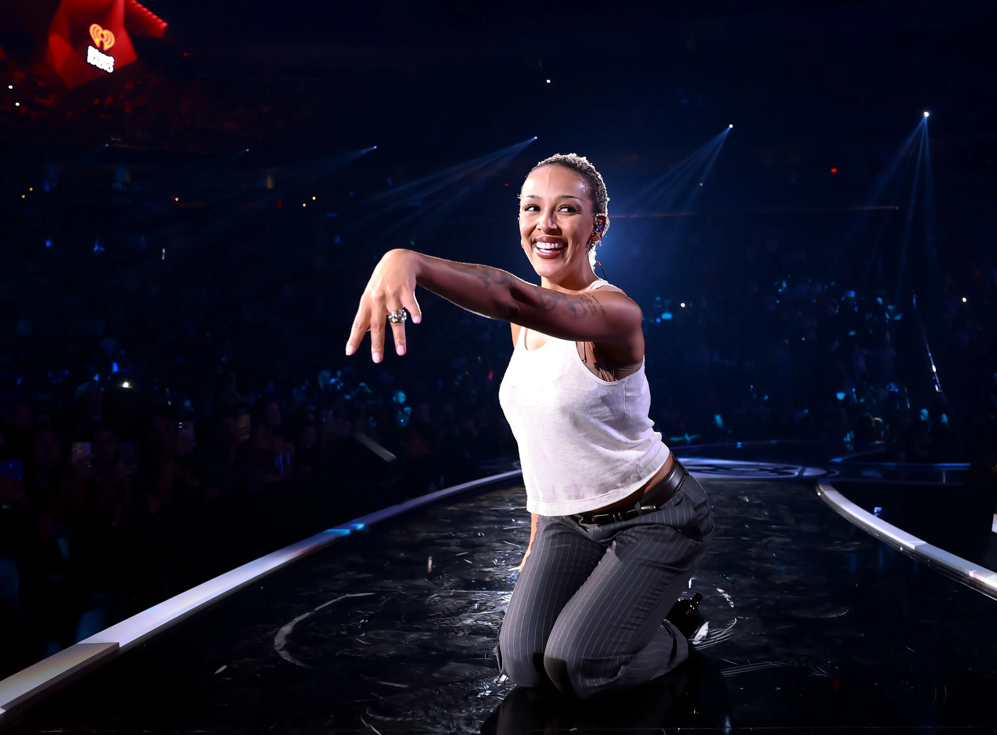 Doja Cat appeared to show off an engagement ring at the iHeartRadio Music Festival (Matt Winkelmeyer/Getty Images for iHeartRadio)