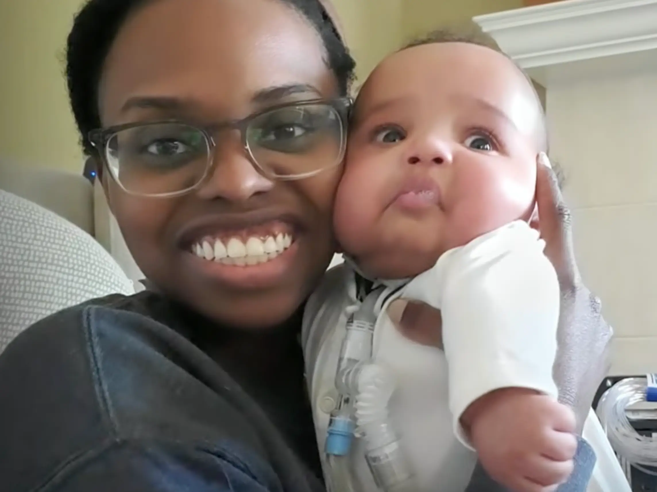 Keishera and Greg can now celebrate their baby's two 'birth' days (ABC/YouTube)