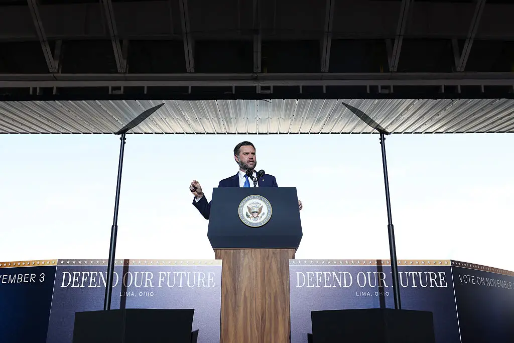 AI says JD Vance is likely to win (Photo by Samuel Corum/Getty Images)
