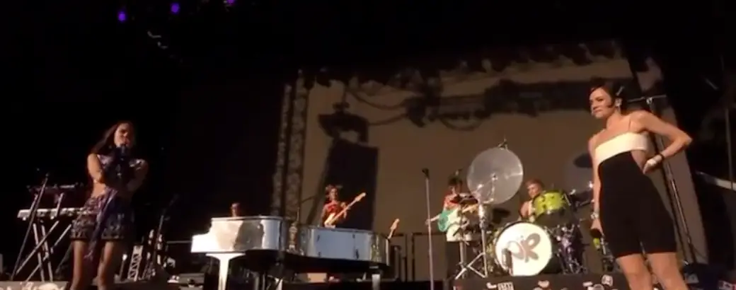 Before Allen appeared on stage, Rodrigo told the crowd: “I’m devastated and terrified.”