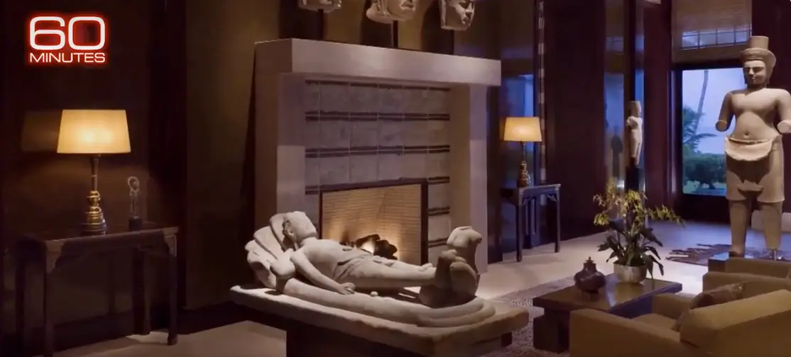 The looters admitted to stealing a reclining figure of the Hindu God Vishnu (60 Minutes)
