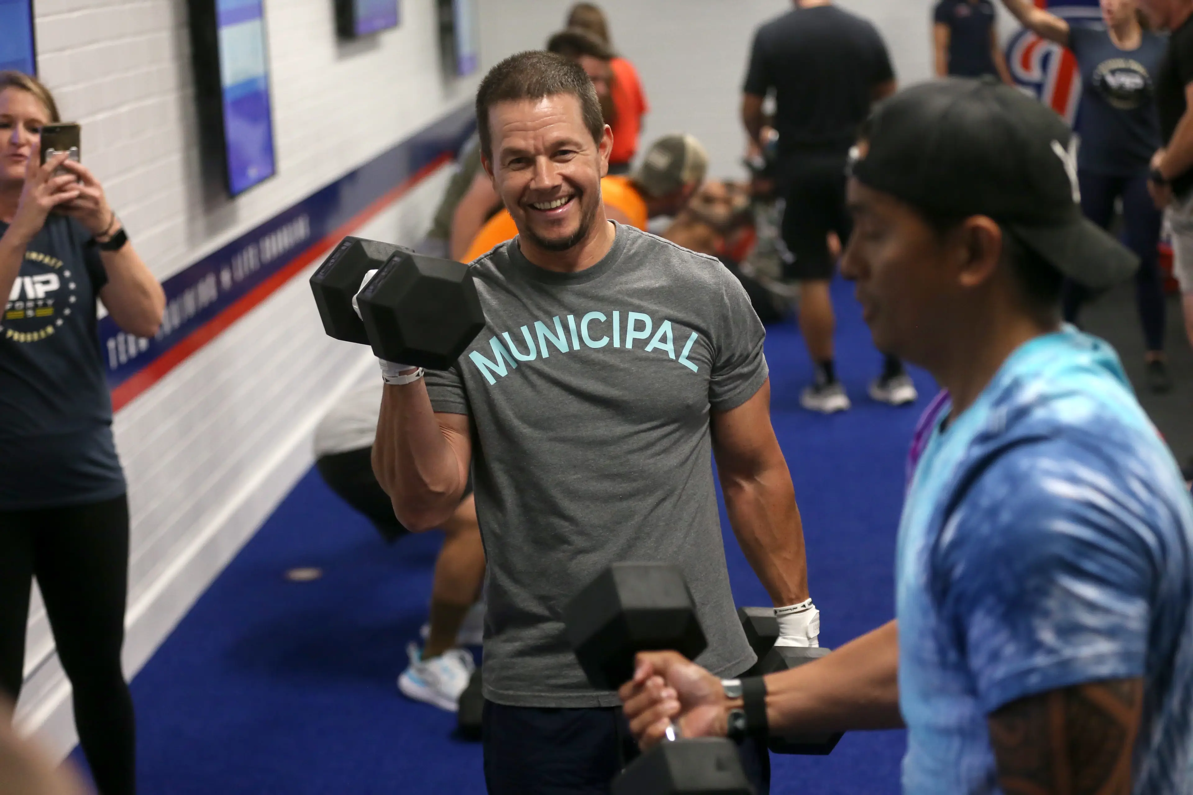 Wahlberg's company wished Beckham's 'all the best'. (Phillip Faraone/Getty Images for F45 Training)