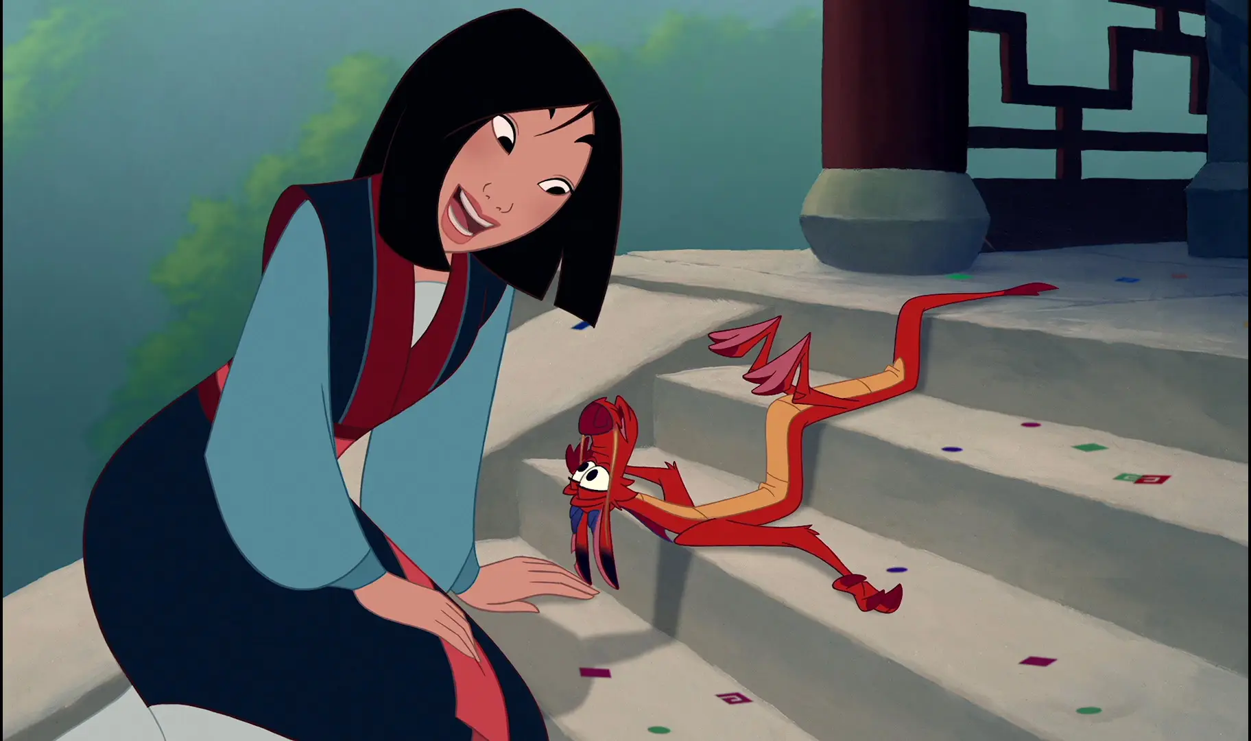 Mulan with Mushu (Walt Disney Pictures)