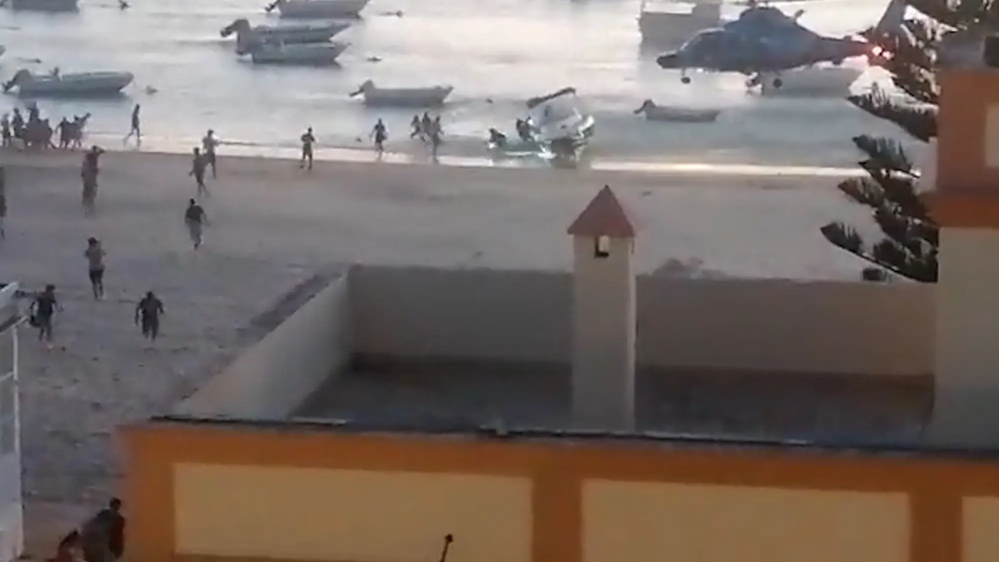 Officers did what they could to fend off locals.