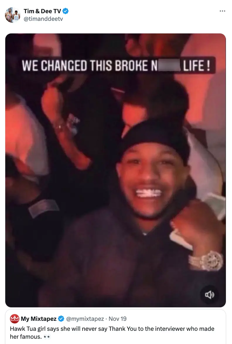 Tim & Dee TV have responded to Haliey's comments (Twitter)