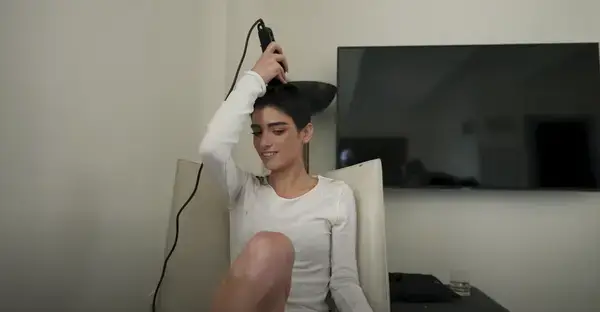 She shaved her head on camera.