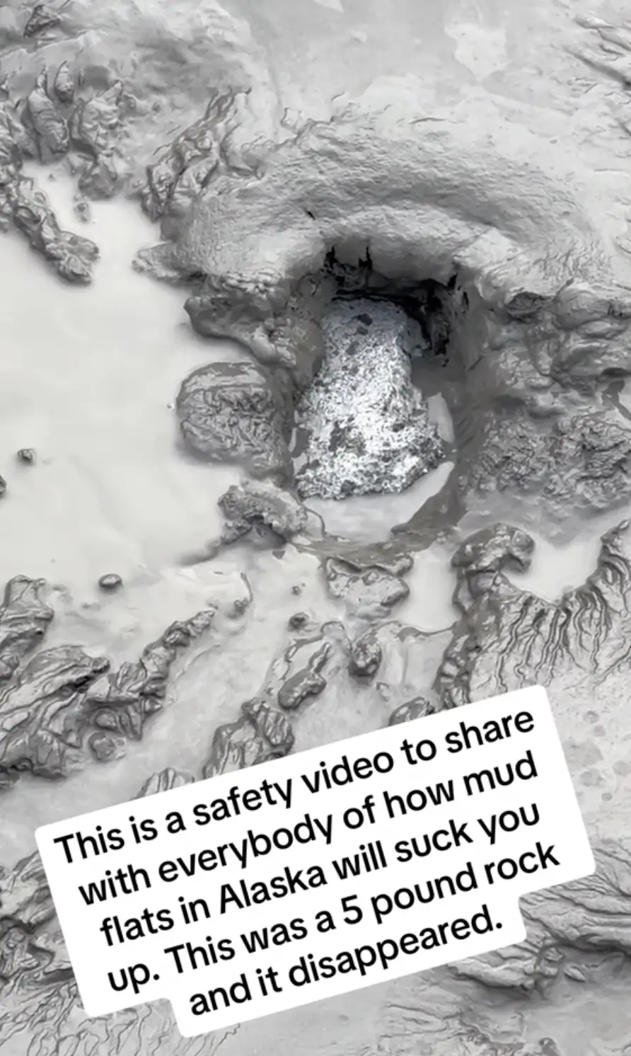 The mud makes short work of the rock.