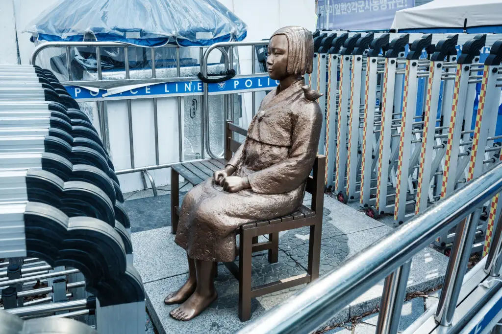 An example of a 'comfort woman' statue found in South Korea (YASUYOSHI CHIBA/AFP via Getty Image)