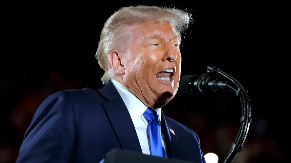 Trump claims he's 'in trouble' with Melania after impersonating transgender athlete in bizarre speech