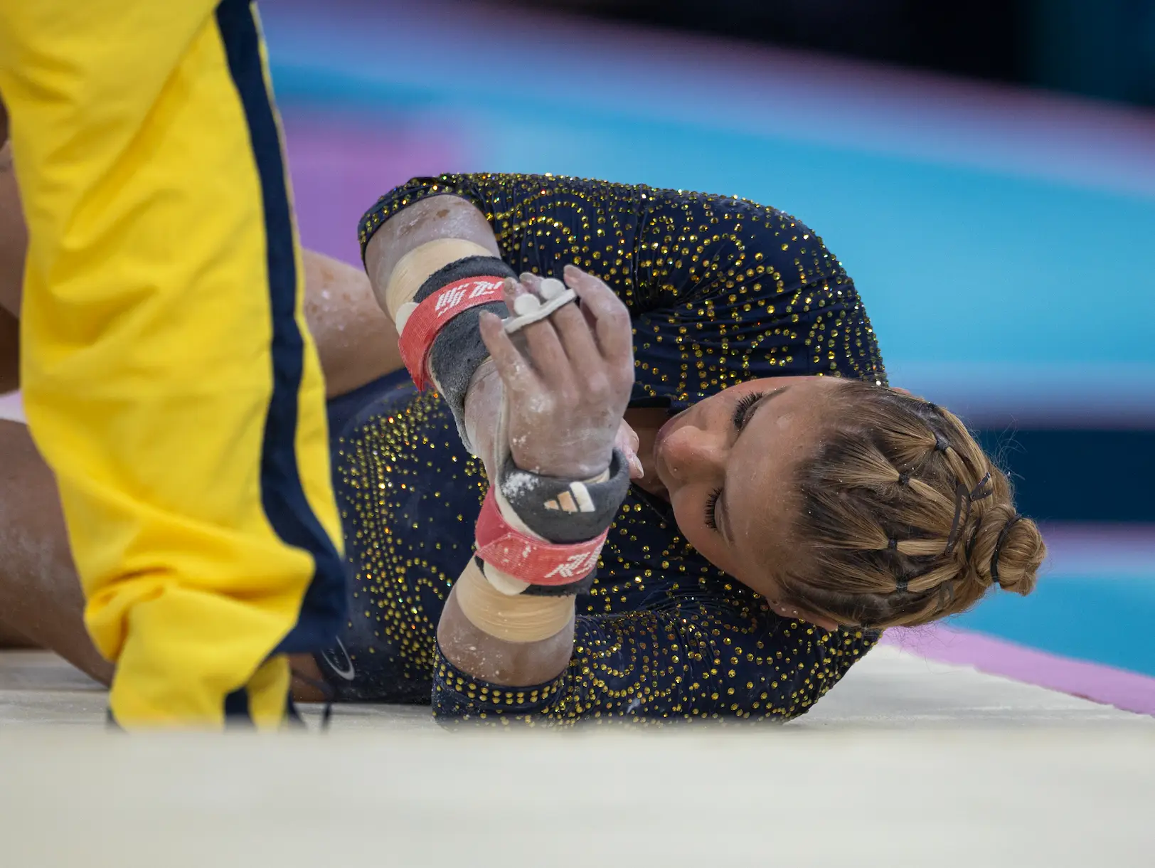 Flavia Saraiva held her head in her hands after the incident (Tim Clayton/Corbis via Getty Images)