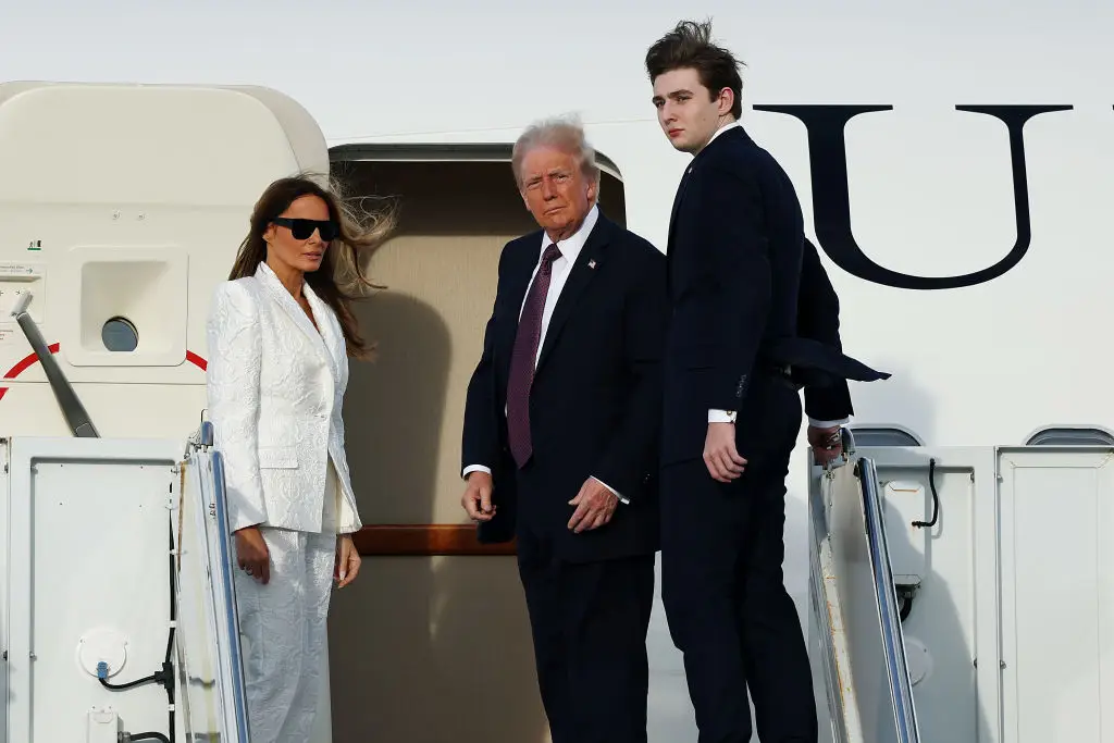 Trump, his wife Melania and their son Barron (Michael M. Santiago/Getty Images)