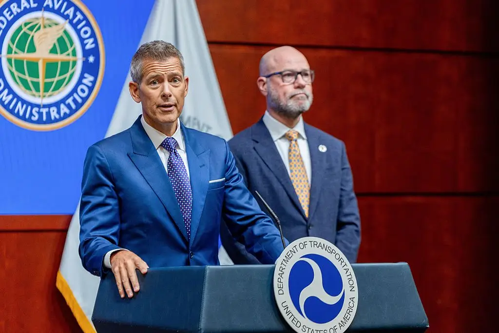 Transportation Secretary Sean Duffy and FAA Administrator Bryan Bedford (Tasos Katopodis/Getty Images)