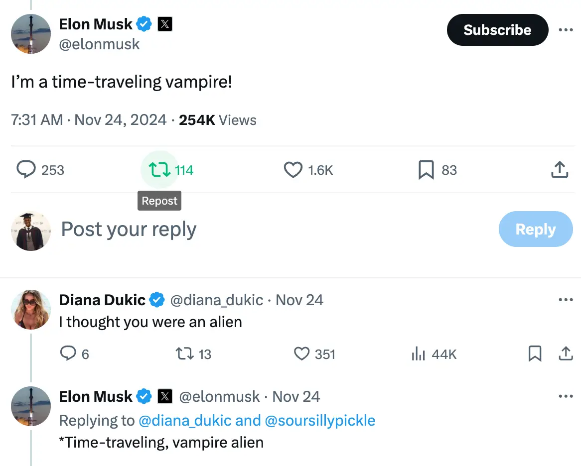 Musk continued the joke making a change on his profile page(Twitter/Elon Musk)