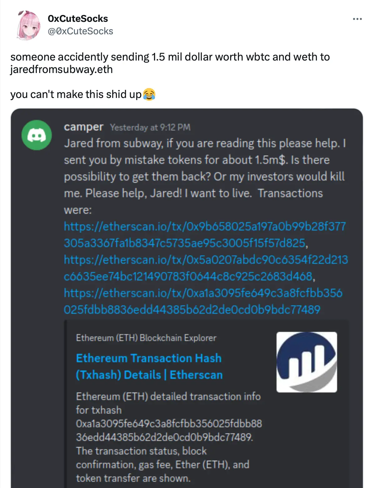 The bizarre Bitcoin story has gone viral online.