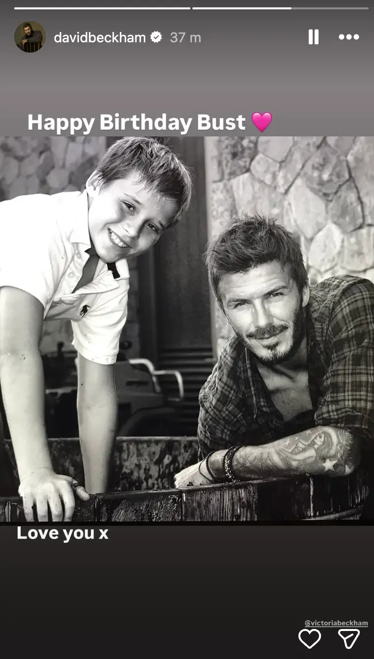 The former soccer player shared an old photo (Instagram/@davidbeckham)