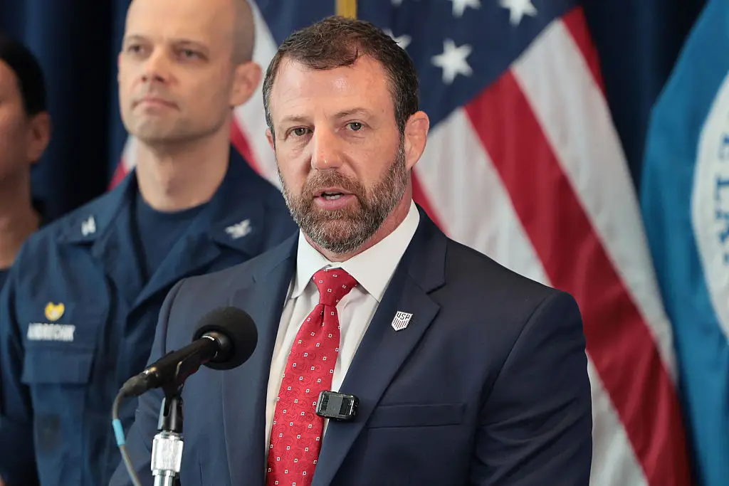 US Secretary of Homeland Security Markwayne Mullin said he could have danced a 'happy dance' on learning that Iran had been knocked out of the World Cup (Photo by Michael M. Santiago/Getty Images)