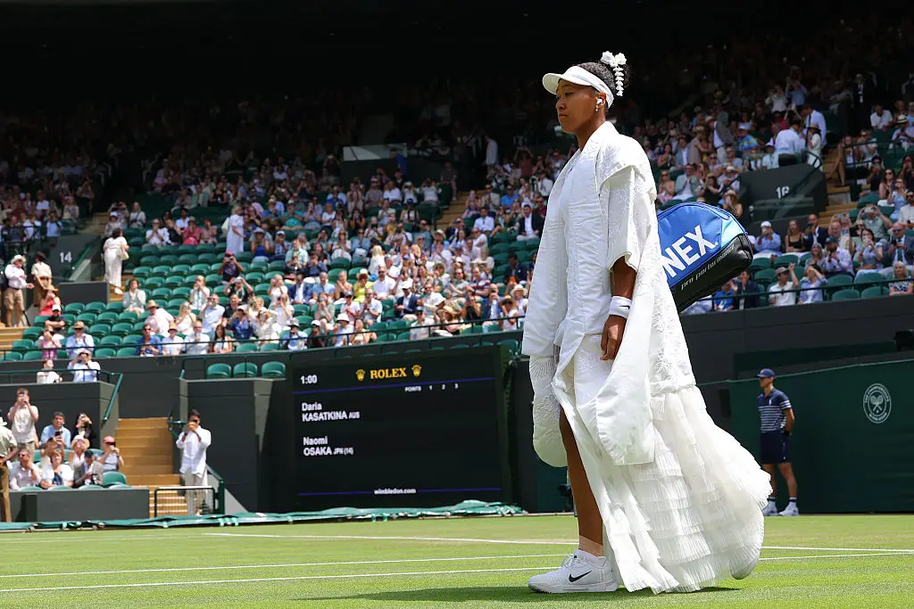 Just because the 'strict rules' state all white, it doesn't mean you can't make a statement, as  Naomi Osaka showed (Photo by Shaun Brooks - CameraSport via Getty Images)