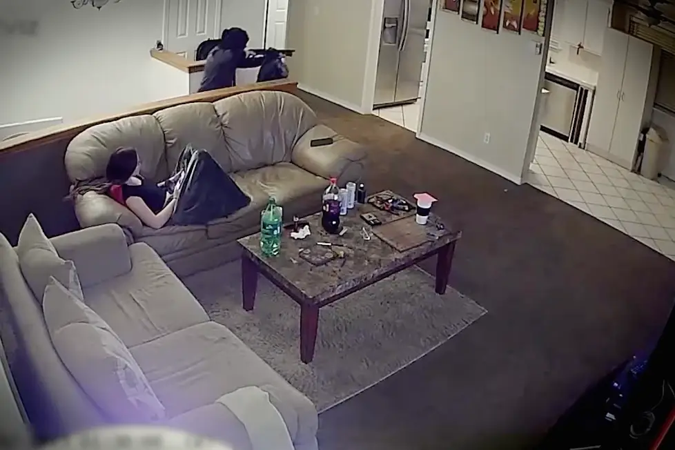 An armed intruder enters the home of Isabelle and Caspian Shamel in Idaho Falls.