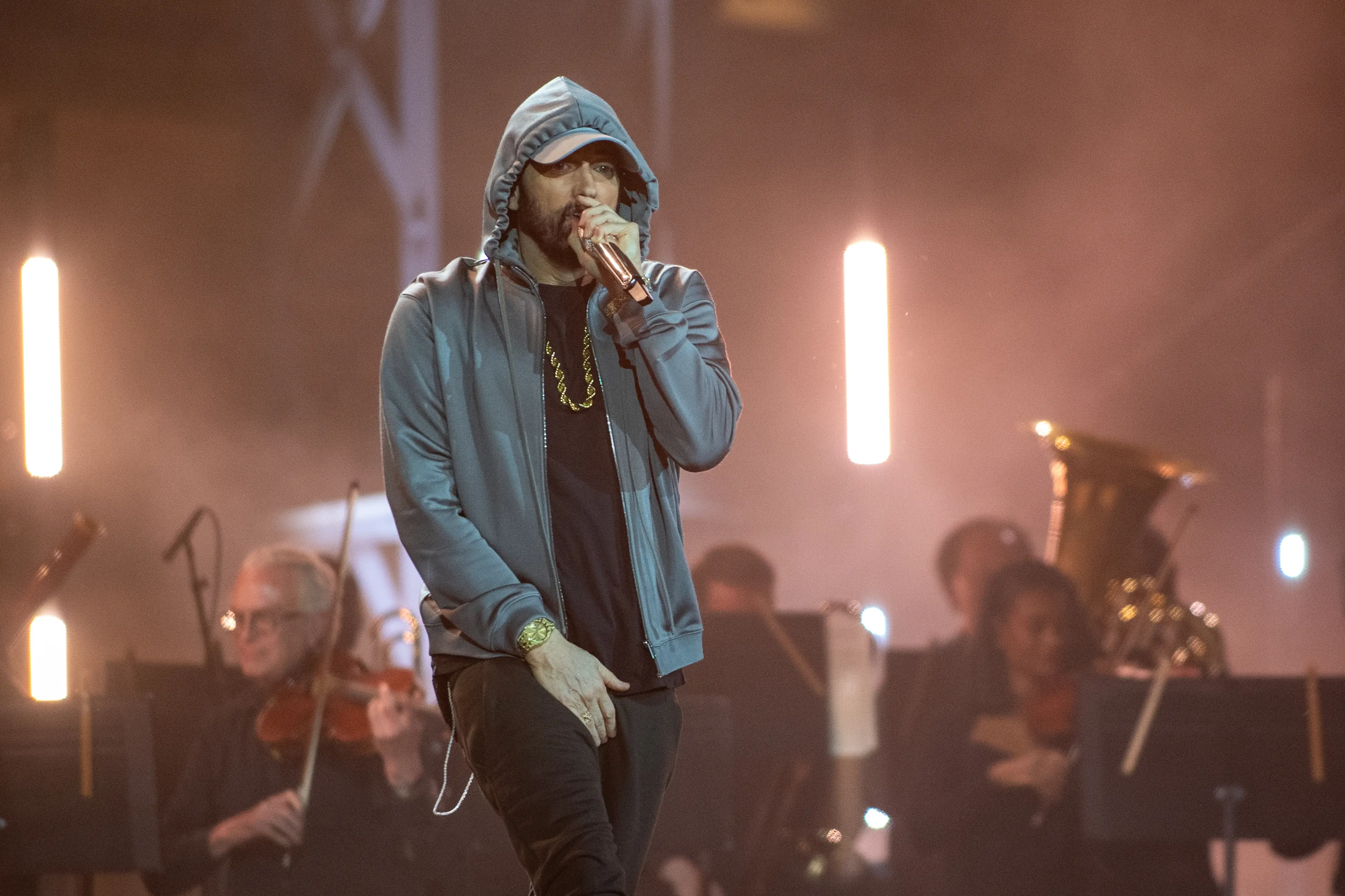 The Death of Slim Shady is Eminem's first album since 2020. (Aaron J. Thornton/Getty Images)