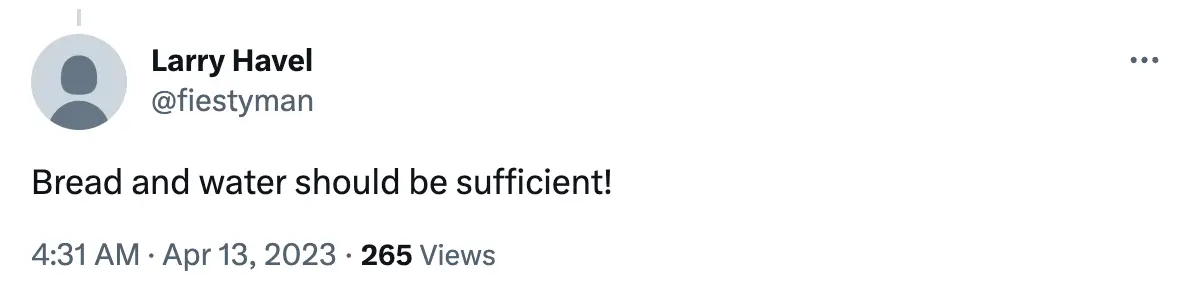 The internet had some alternative ideas on what the inmate should have received instead.