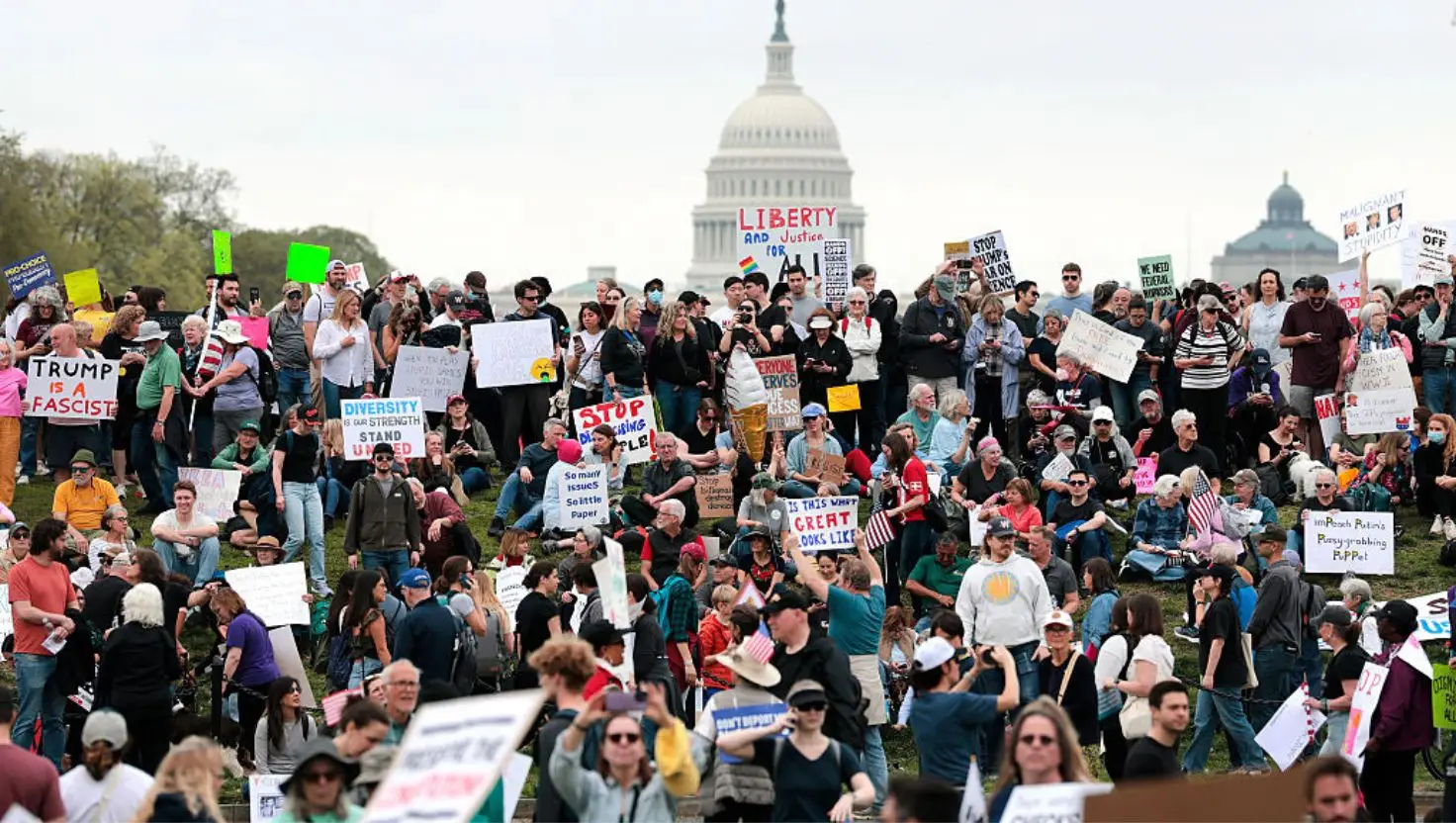 Thousands turned out to protest the Trump administration on Saturday (Anna Moneymaker/Getty Images)