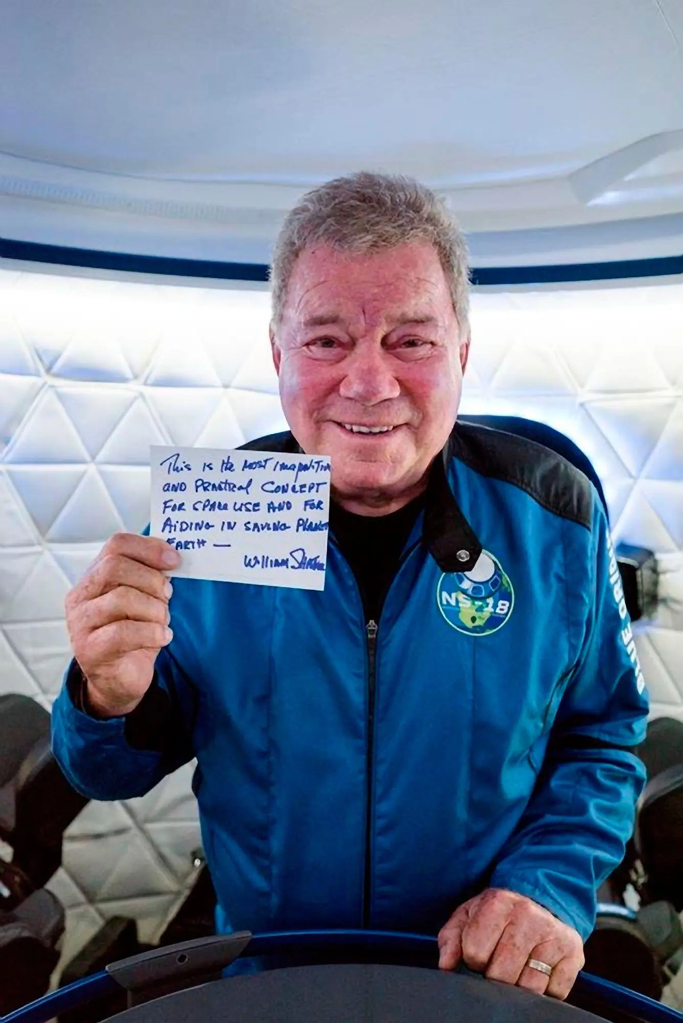 William Shatner blasted off in Jeff Bezos' New Shepard rocket last year.