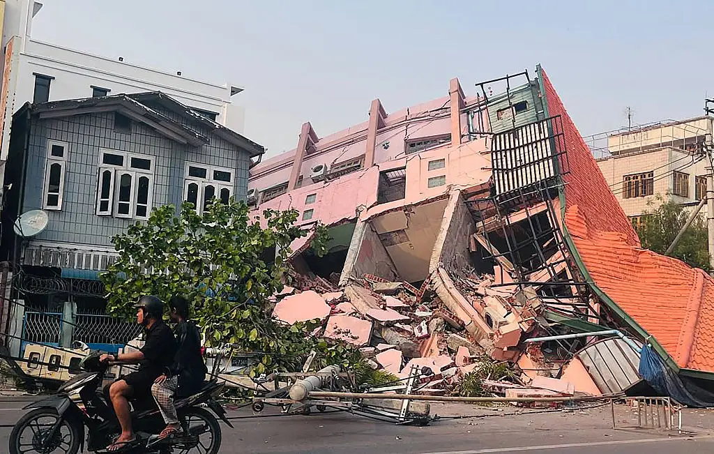 Communities in Myanmar were devastated by the historic earthquake. (STR/AFP via Getty Images)