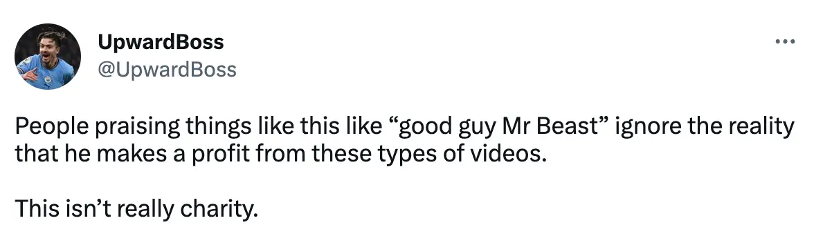 "This isn't really charity."