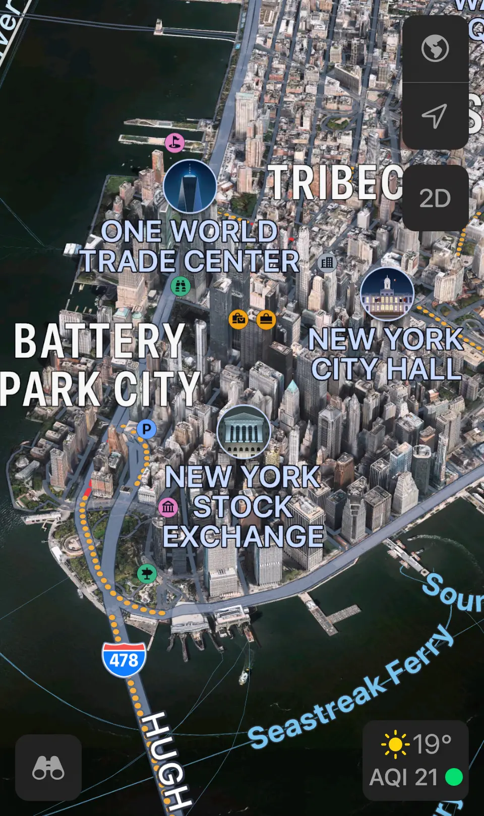 The same location on Apple Maps on a mobile device. (Apple)