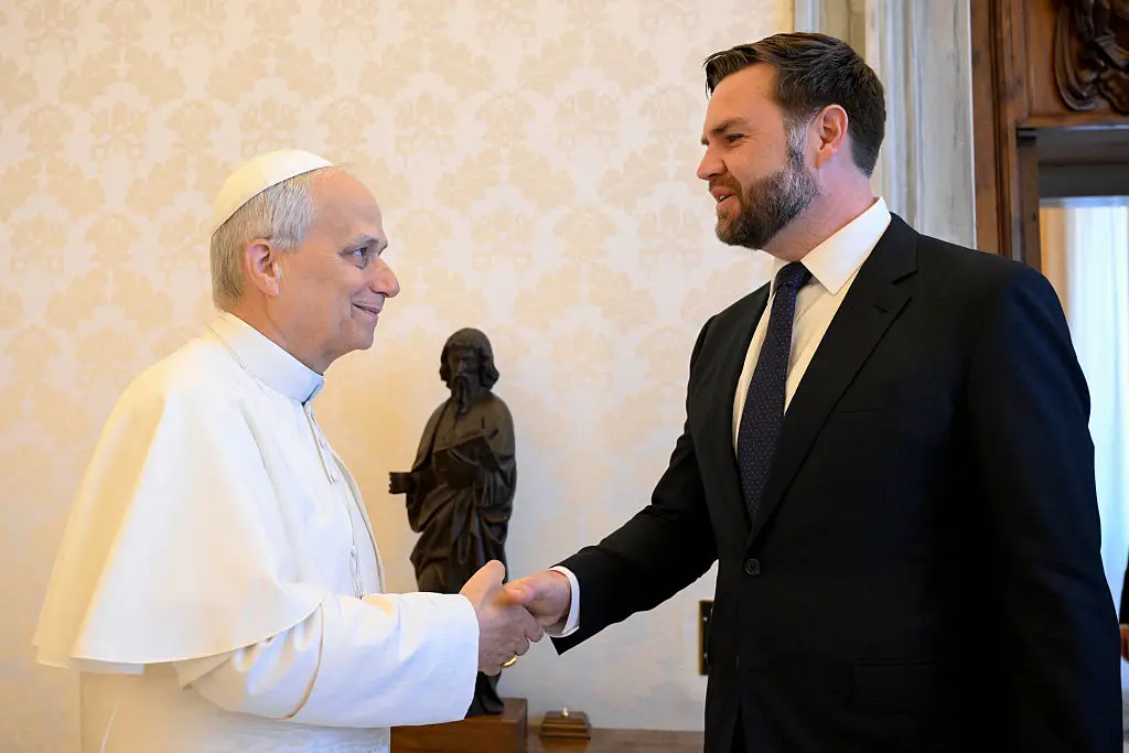 Pope Leo and JD Vance have become central figures in the Iran row (Vatican Pool/Contributor/Getty Images)