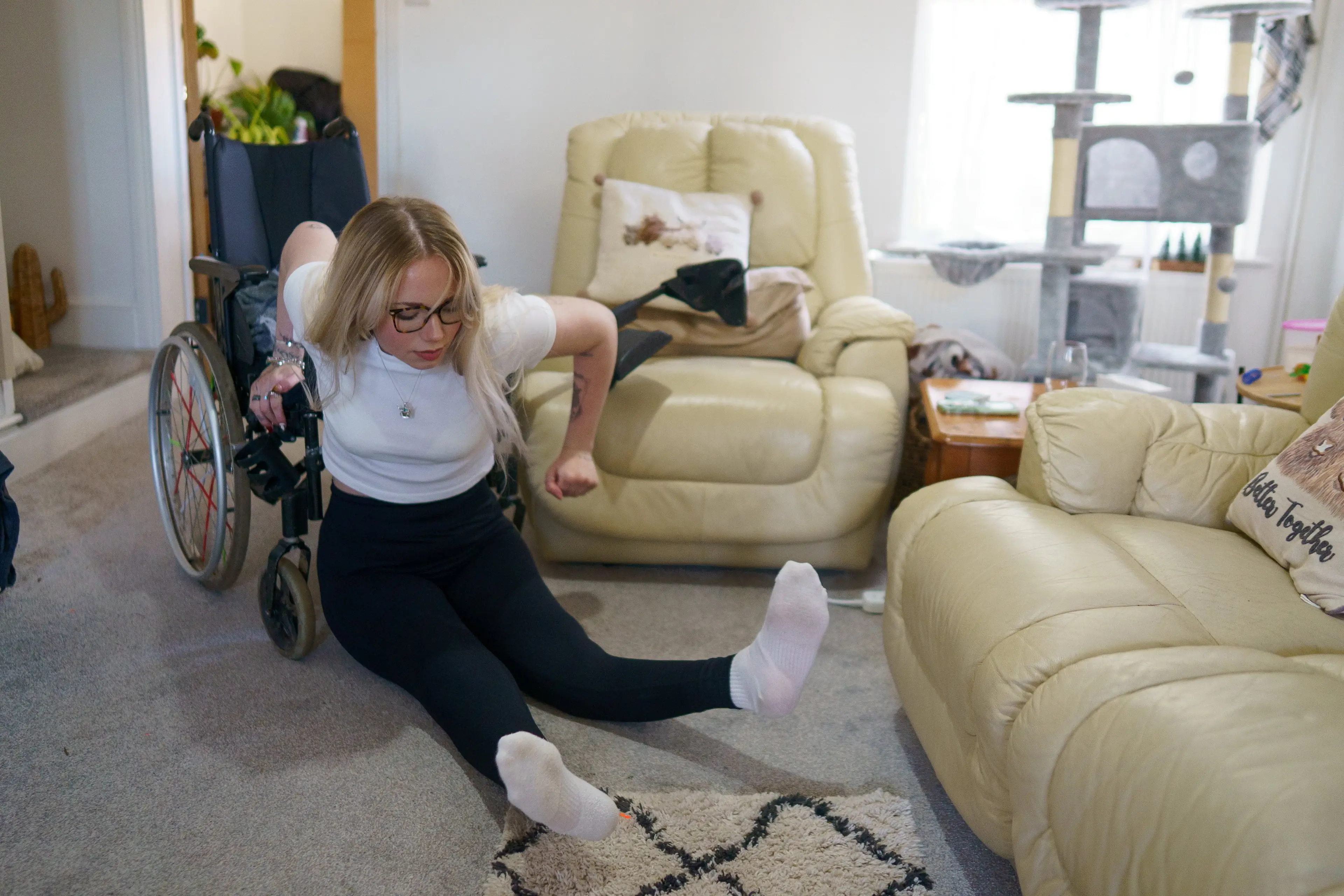 Megan is now fundraising for an electric wheelchair (SWNS)