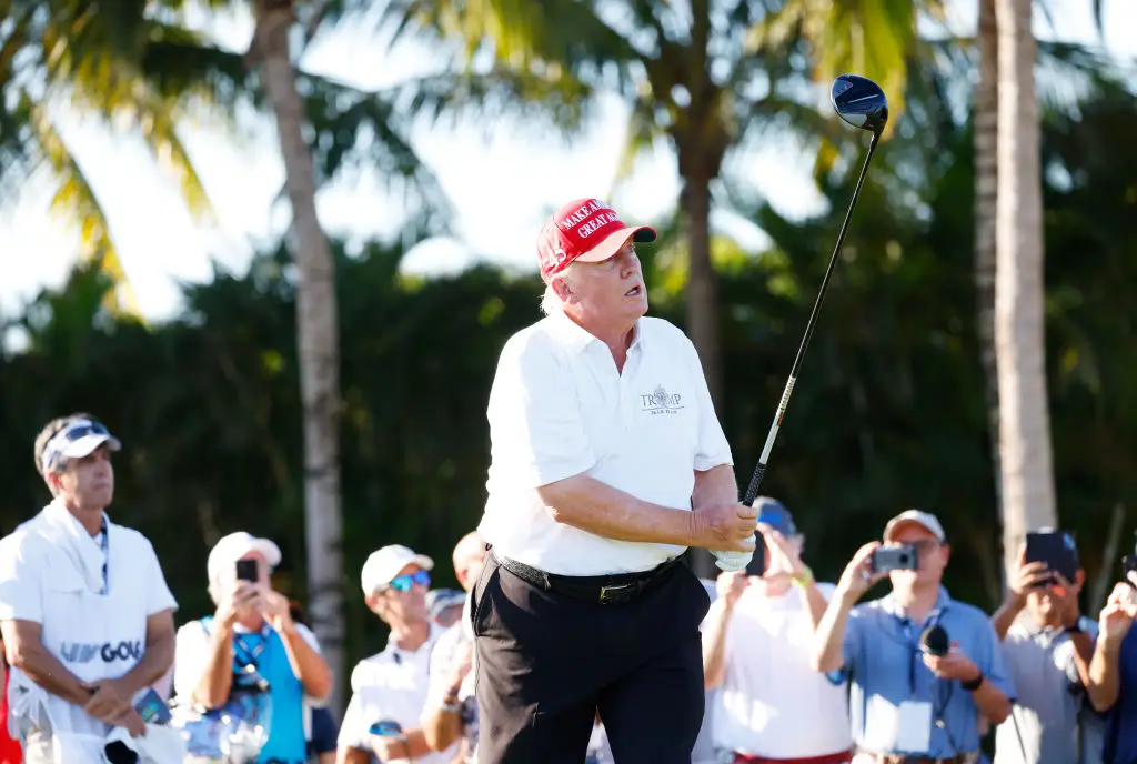 His trips are costing the US taxpayer a fortune (Chris Trotman/LIV Golf via Getty Images)