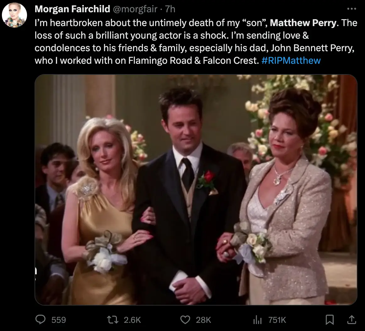 Perry's co-stars have flocked to social media.