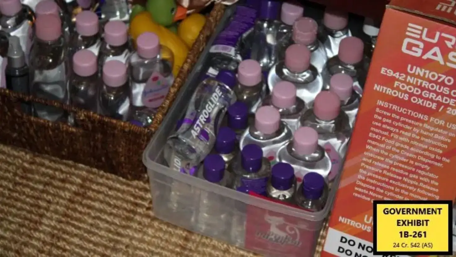 Bottles of baby oil and lube were found also (US Federal Court)
