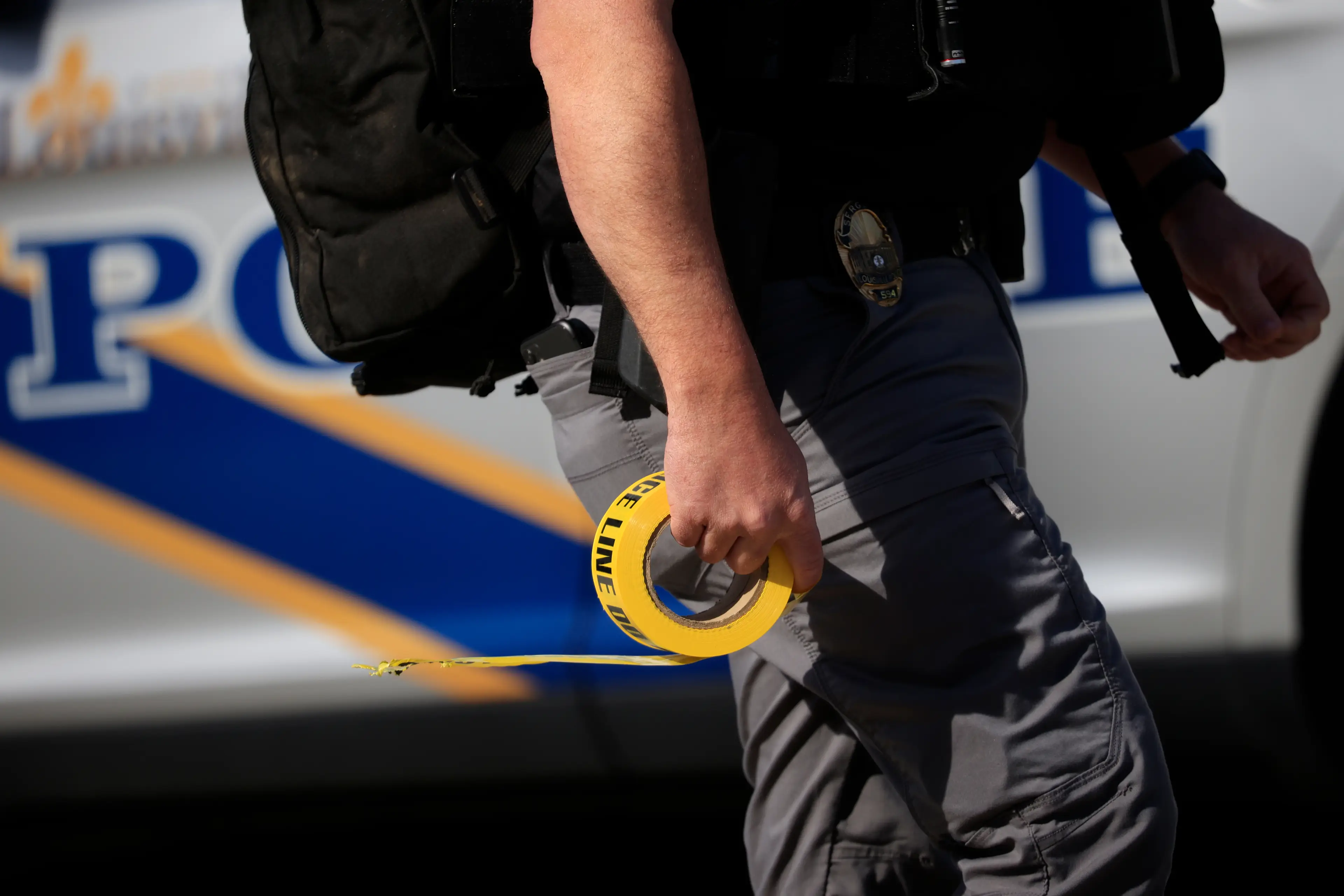 Police attended the scene. (Luke Sharrett/ Getty Images) 