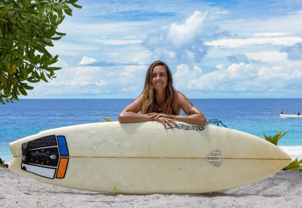 Elliot was stranded at sea alongside Steph, pictured, and mates Will Teagle and Jordan Shortand (Courtesy of Elliot Foote)