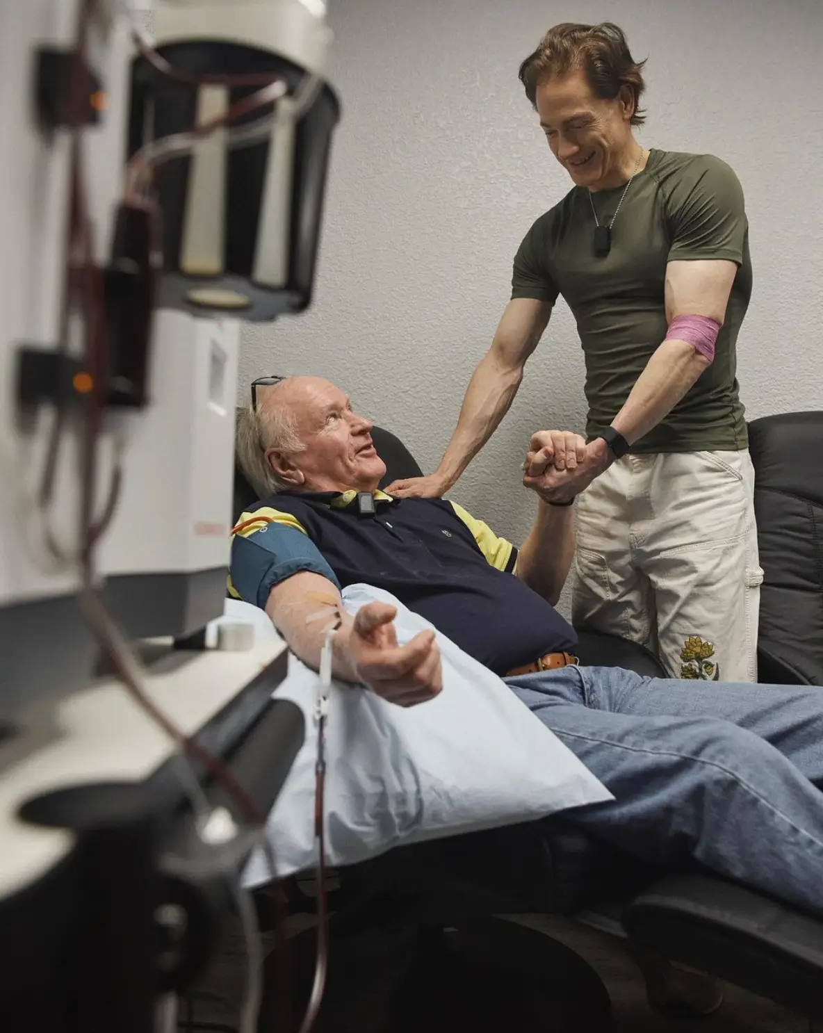 Bryan Johnson and his father Richard.